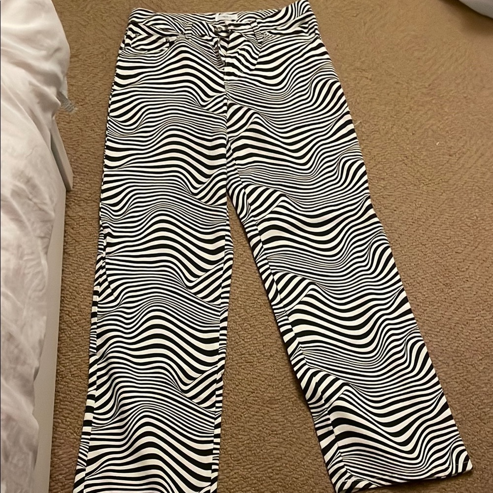 Black and White Striped Pants